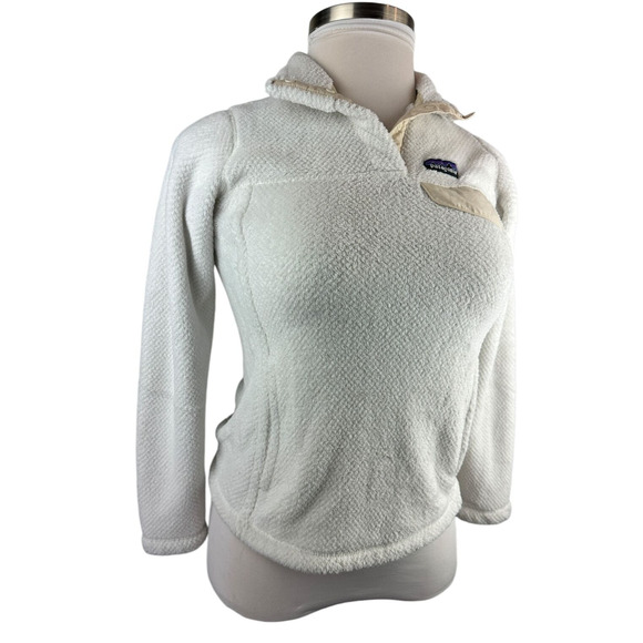 Patagonia Re-tool 1/4 Snap-T Pullover Fleece Top Pearl White X-Dye Women's XS - Picture 3 of 13